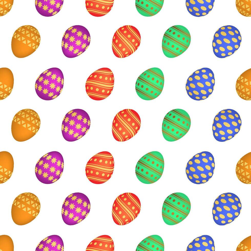 Seamless pattern with colorful Easter eggs. Vector illustration
