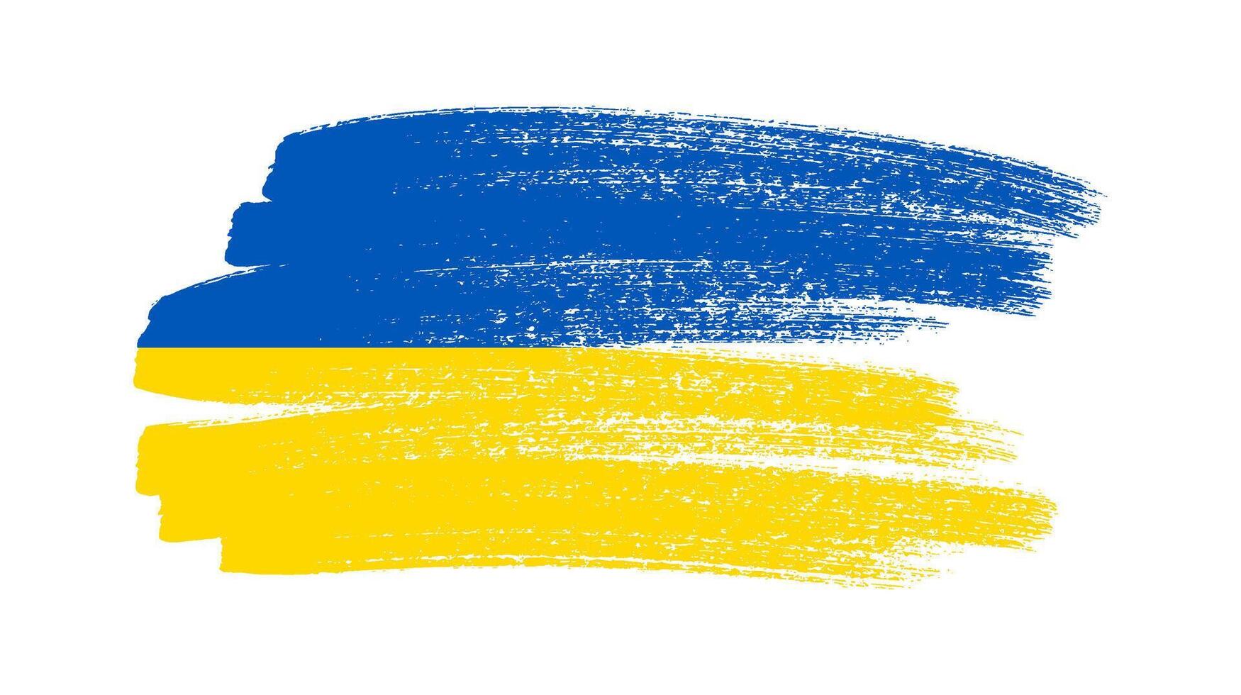 Ukrainian national flag in grunge style vector