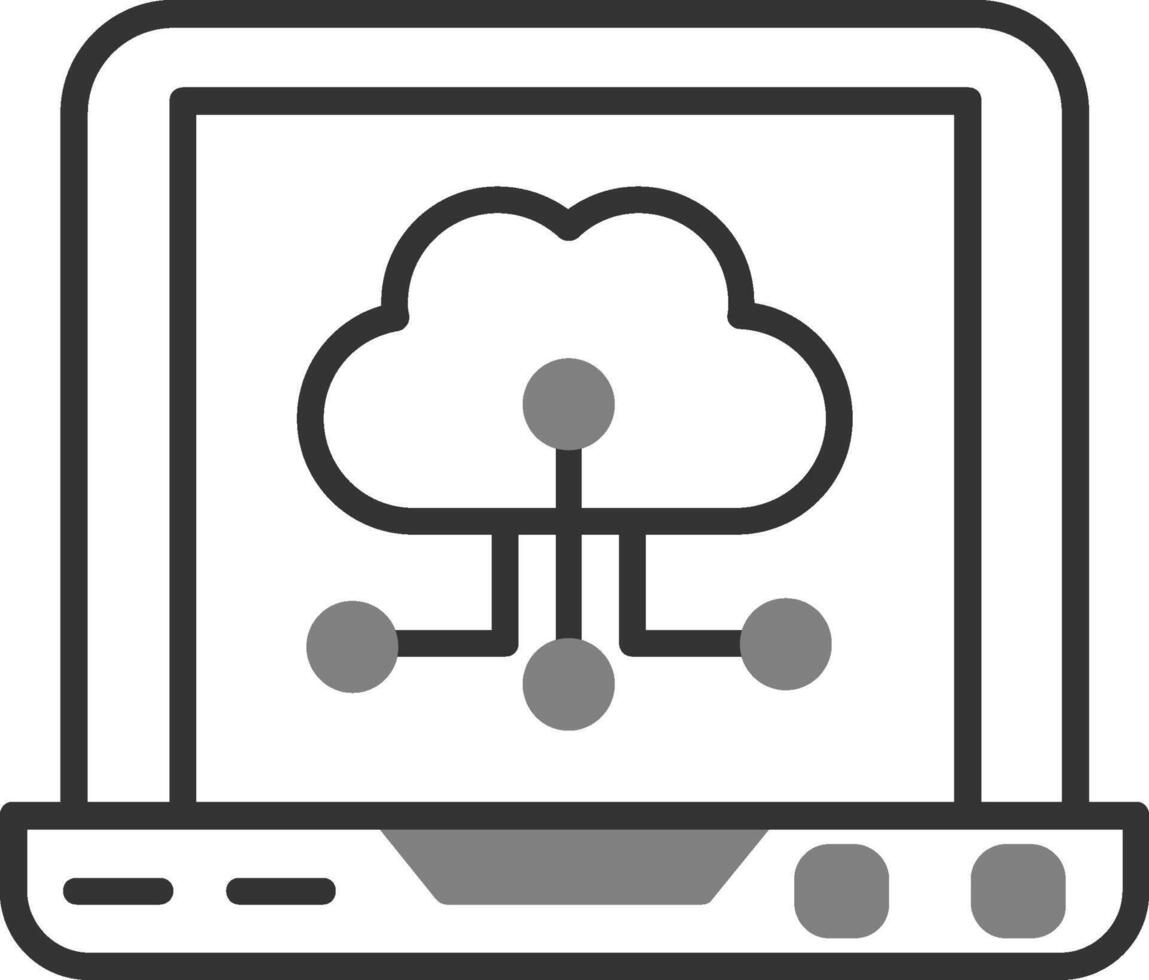 icono de vector de computación en la nube