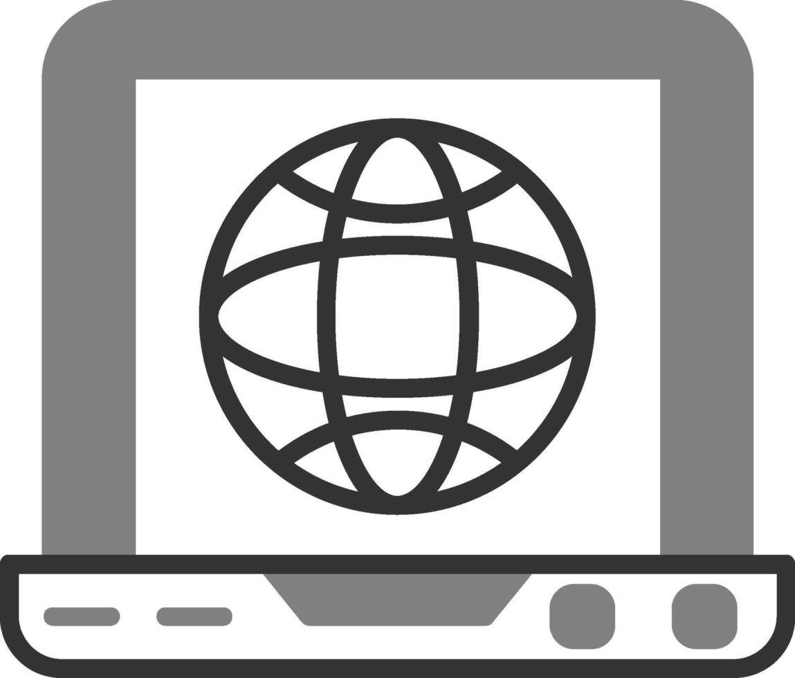 Laptop Internet Vector Icon