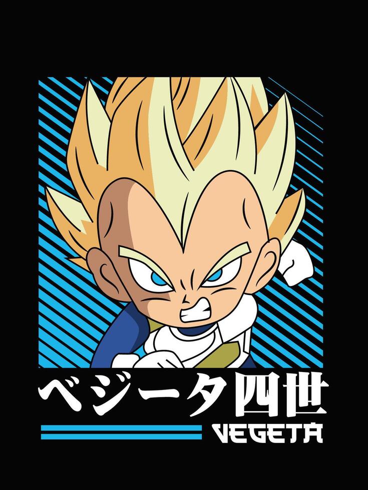 impresión esfera del dragón vegeta vector