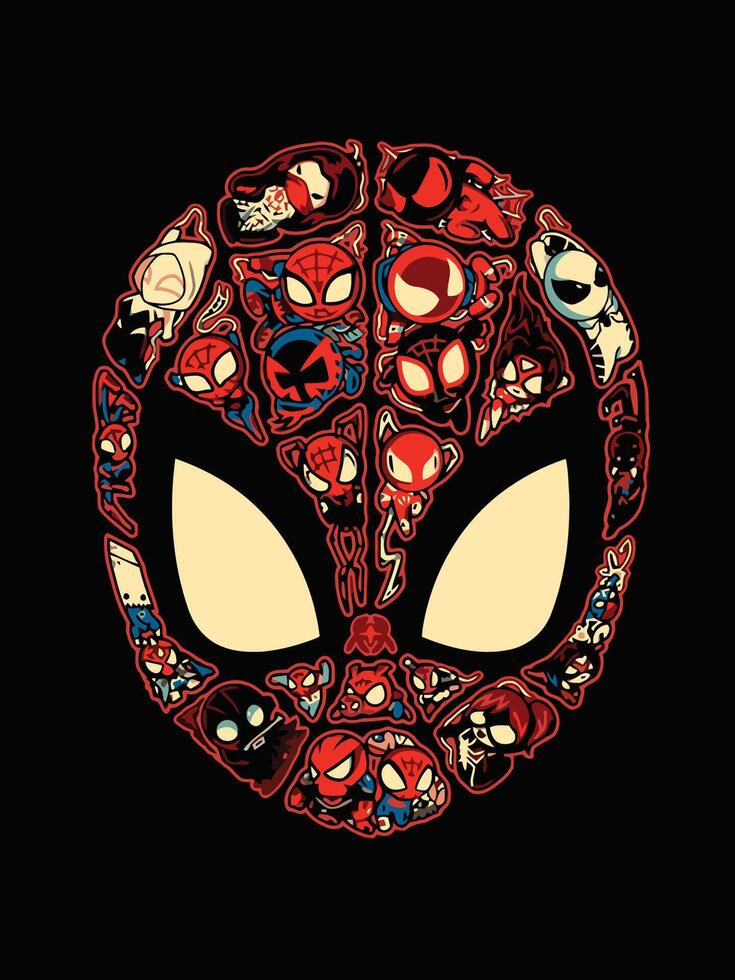 Print anime spiderman vector