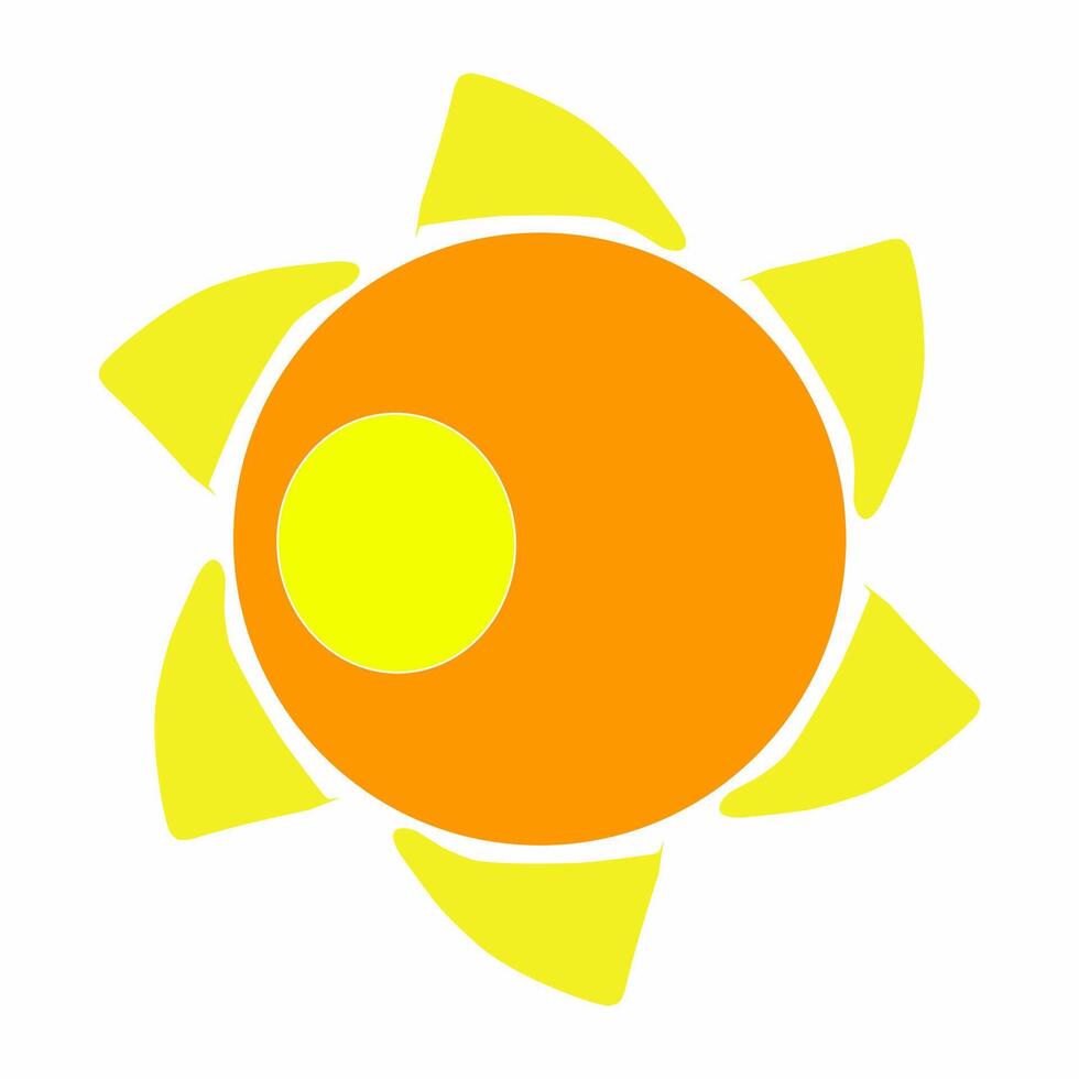 vector illustration of an orange sun shining on a white background
