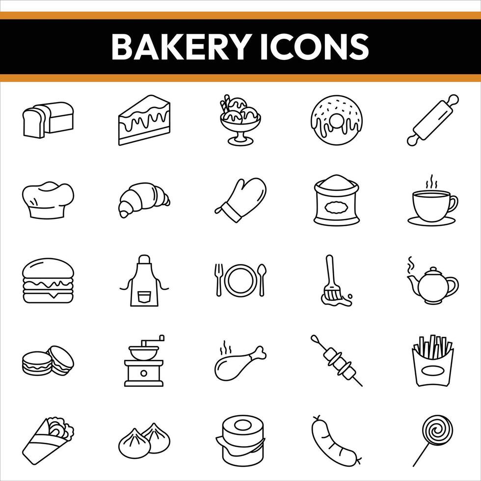 bakery icons, bakery icon pack, vector, icons vector