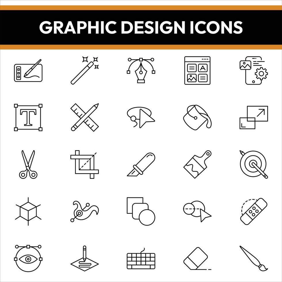 gráfico diseño iconos, gráfico diseño icono paquete vector