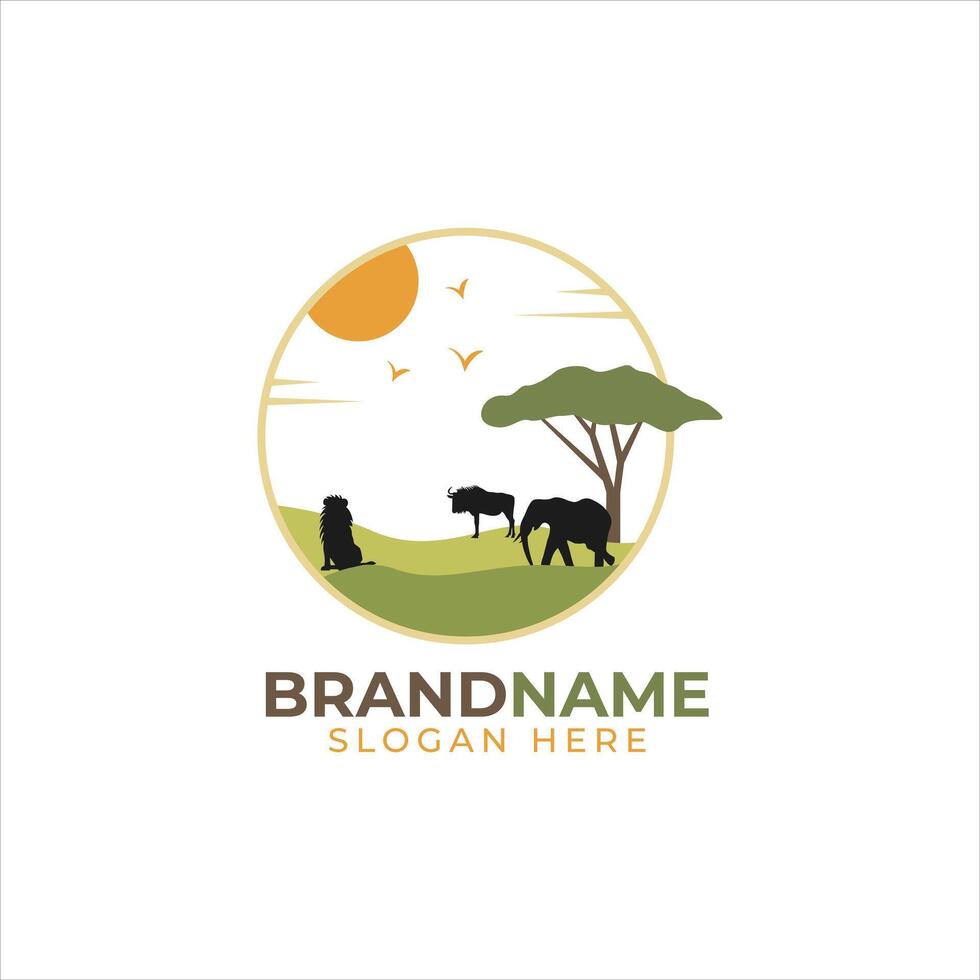 wildlife minimal logo vector