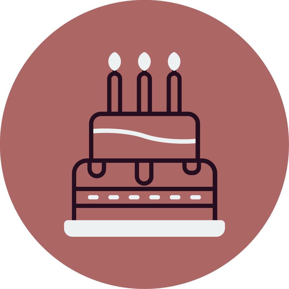 icono de vector de pastel de cumpleaños