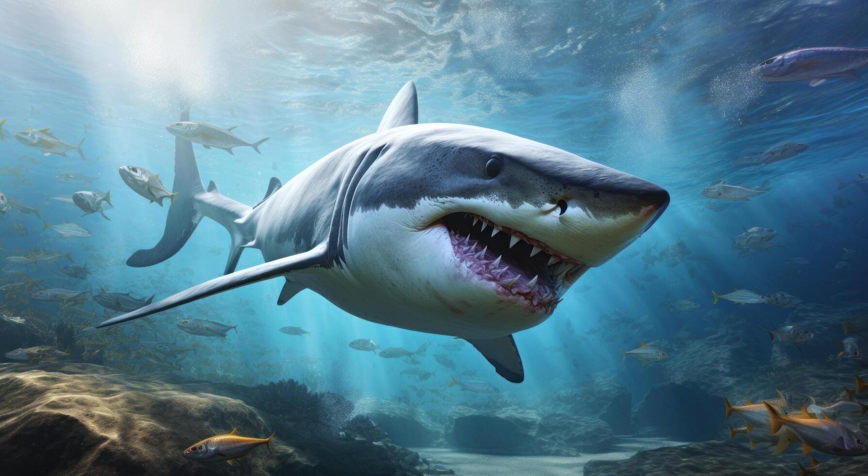 AI generated shark island animal photo