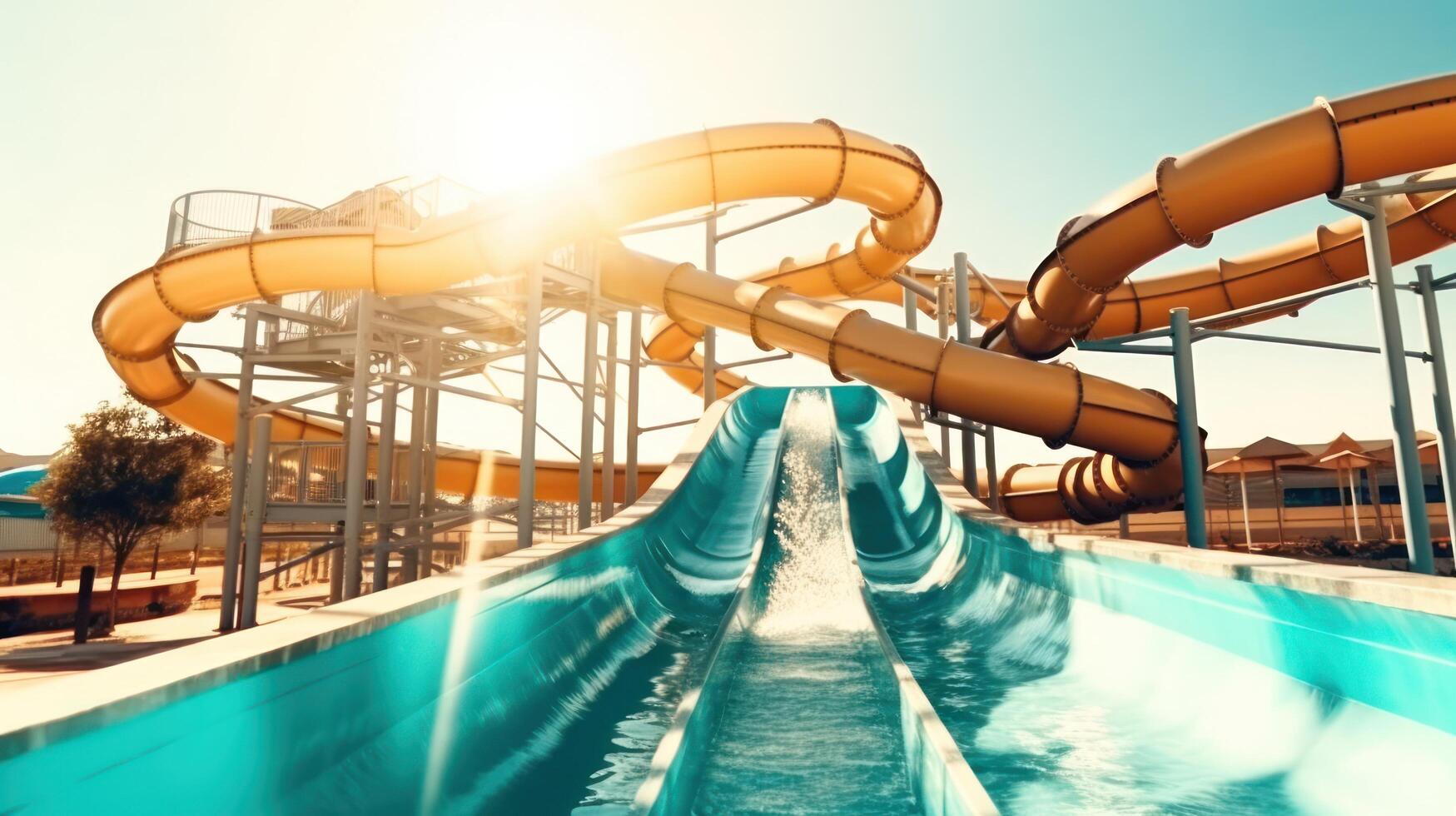 AI generated slide in sun slides water park photo