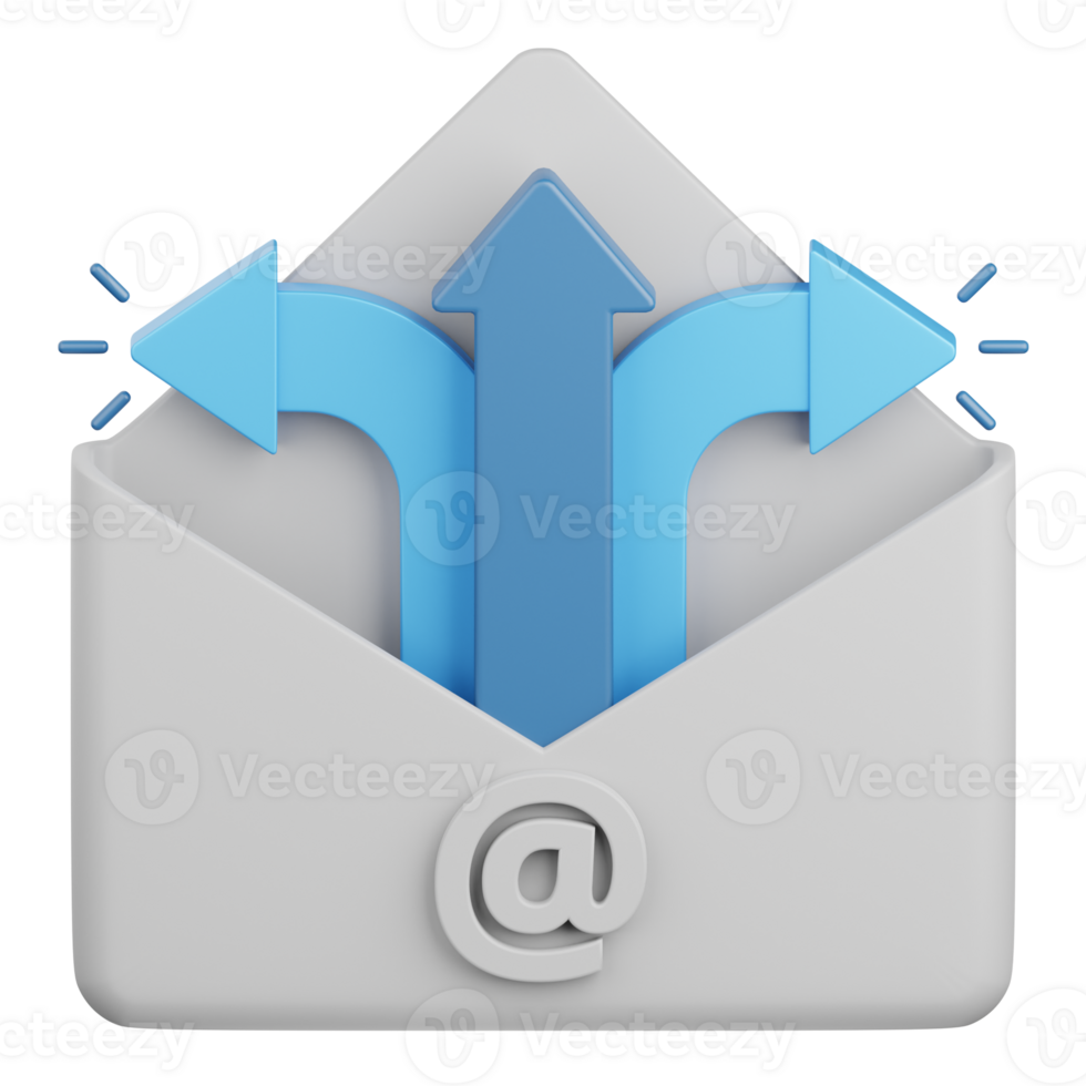 3d rendering email marketing isolated useful for digital marketing, advertisement, technology, seo, website, internet, optimization, online, network and other png