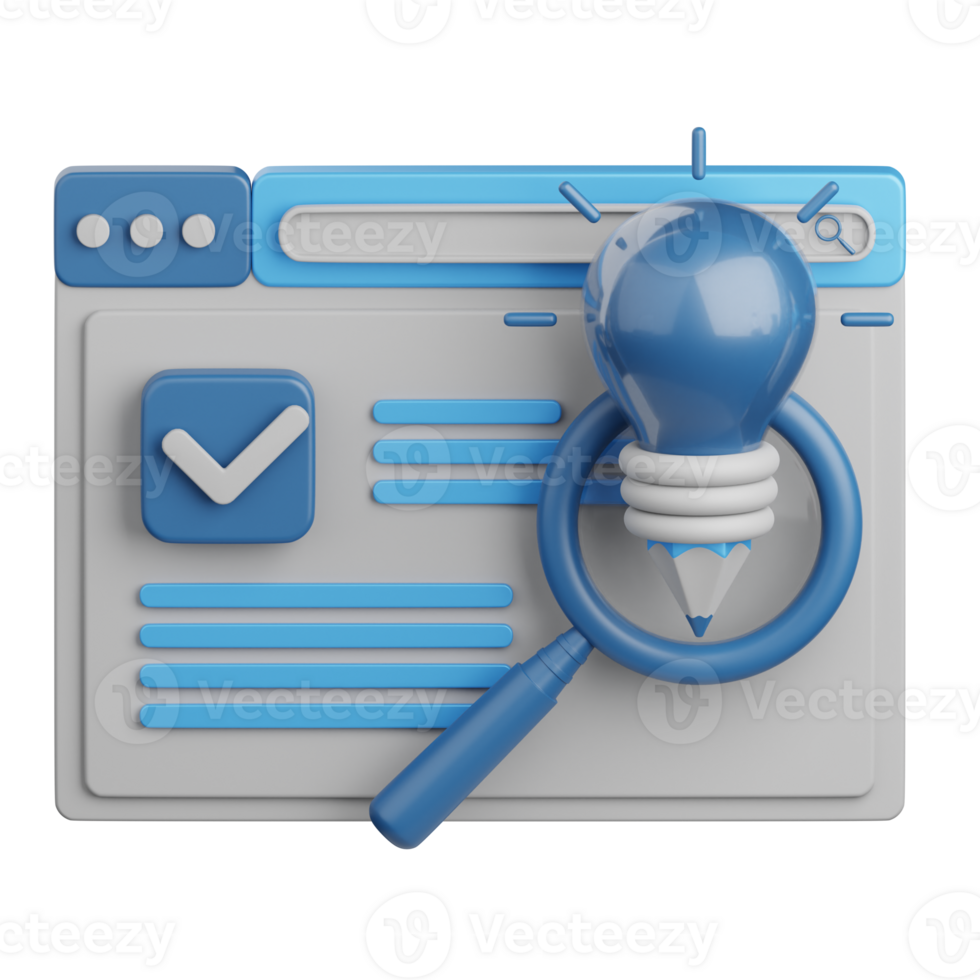 3d representación buscar resultado aislado útil para digital marketing, anuncio publicitario, tecnología, SEO, sitio web, Internet, mejoramiento, en línea, red y otro png