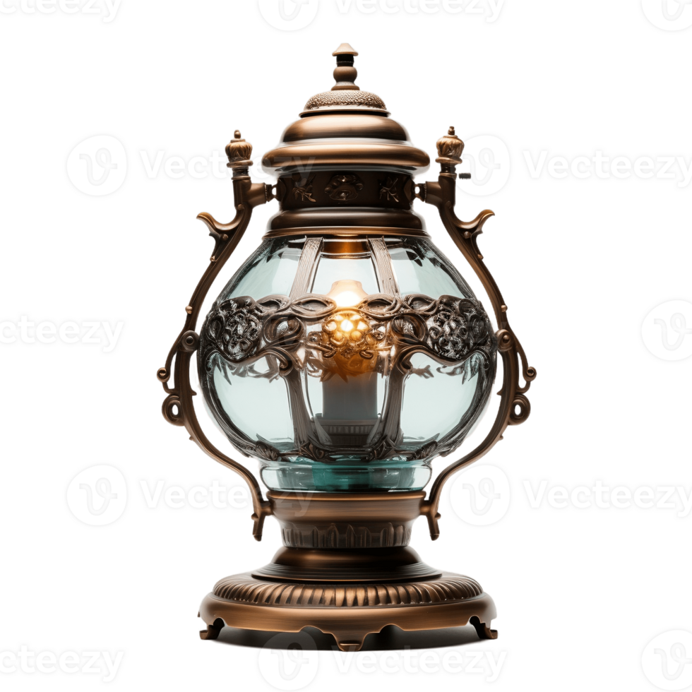 AI generated Clean Design Antique Lamp with Transparent Isolation Generative AI png