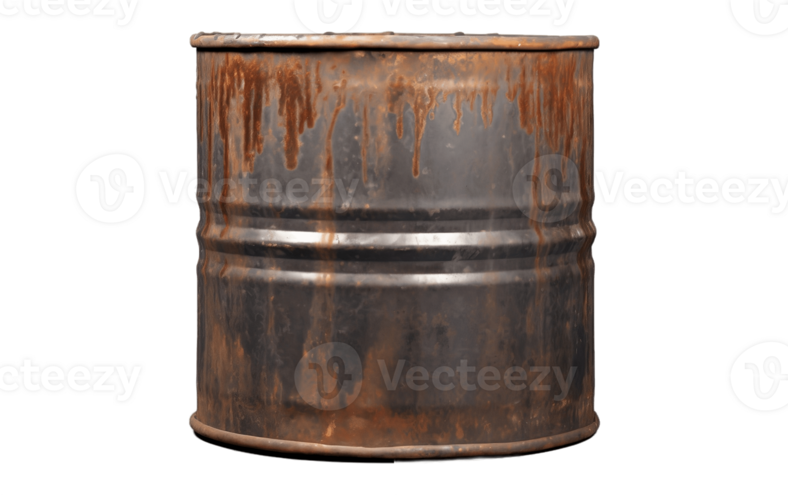 AI generated Old and rusty oil barrel isolated on a white transparent background png