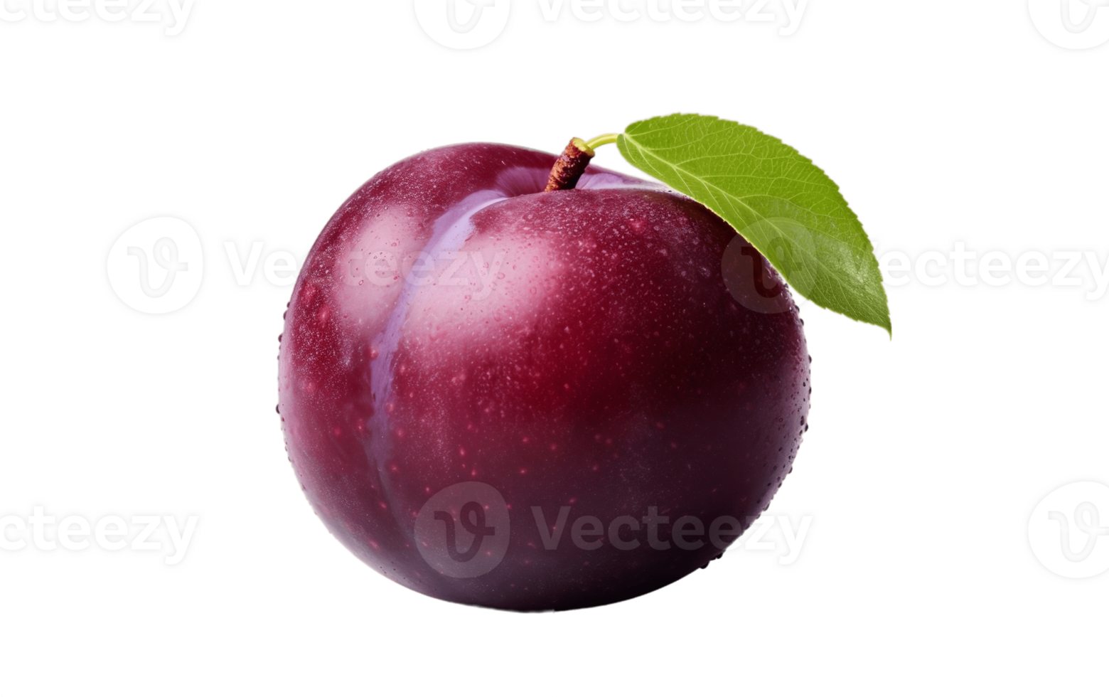 AI generated Ripe plum, isolated on a white transparent background png