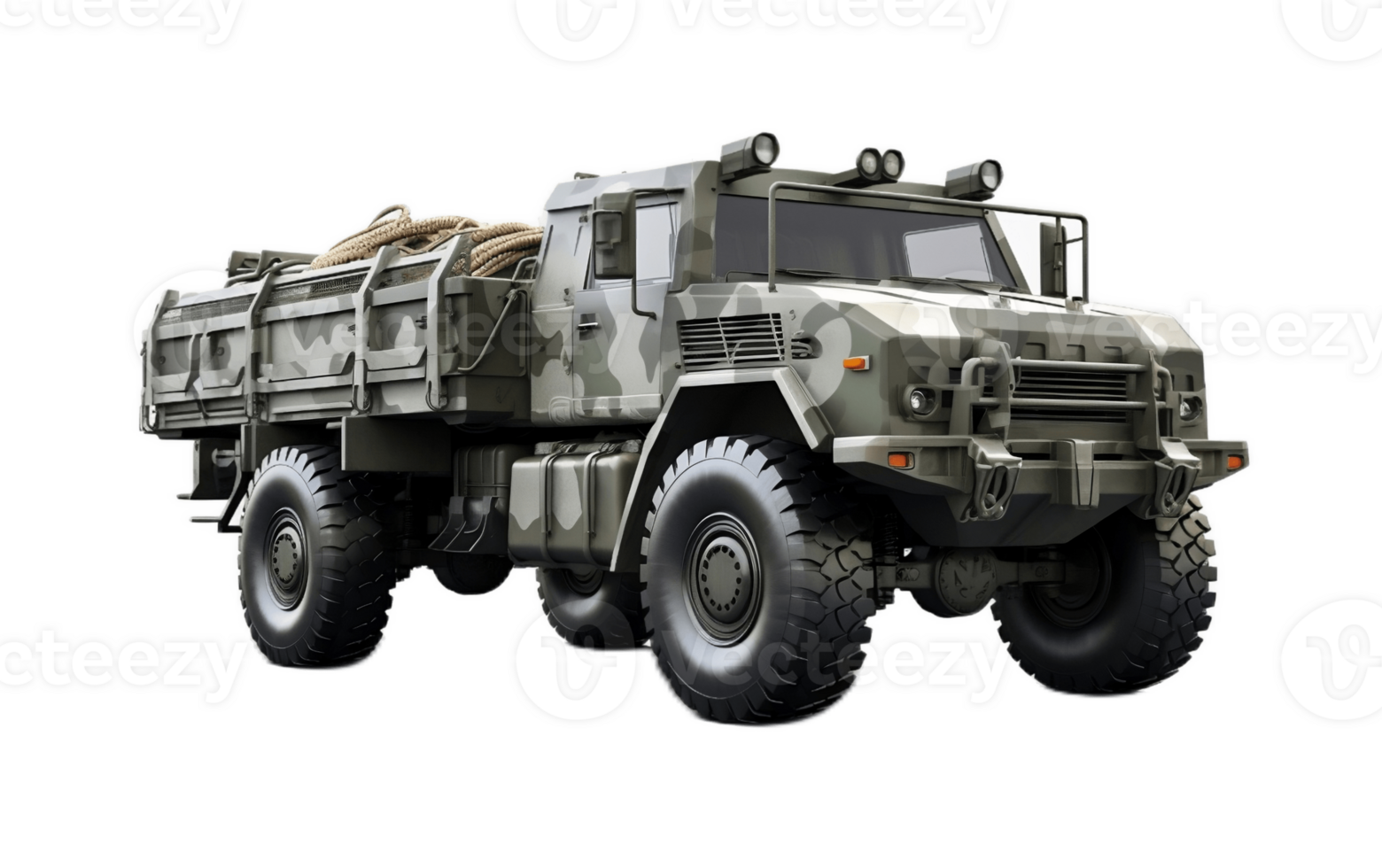 AI generated Military truck isolated on a white transparent background png