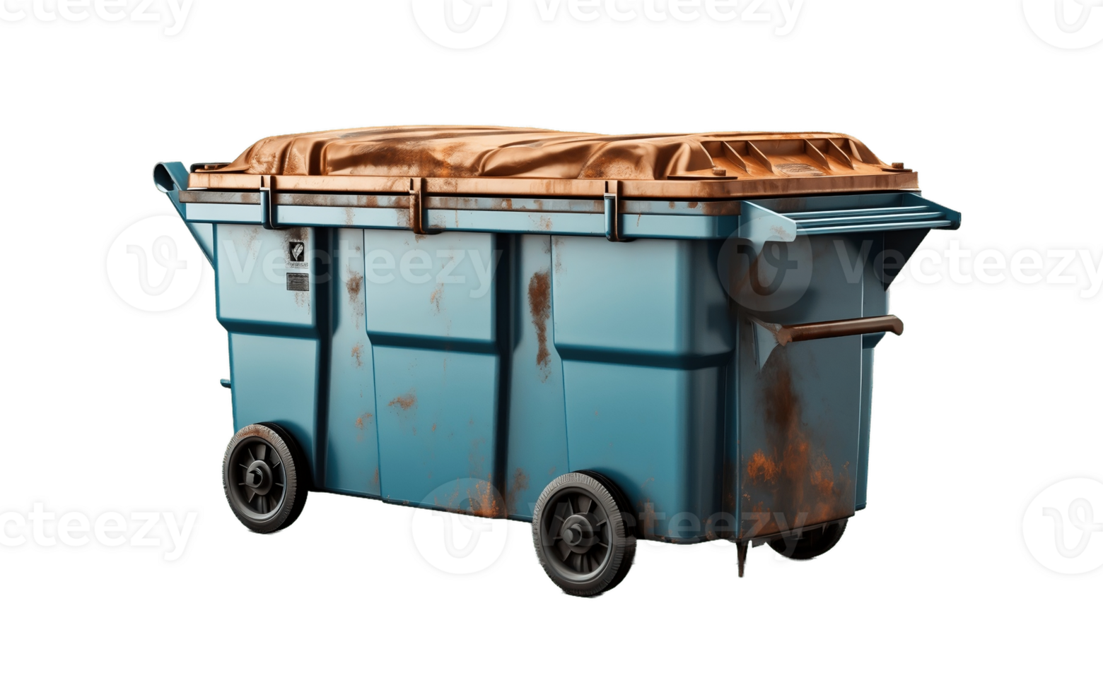 AI generated Clear Trash Container Isolated on Transparent Background Generative AI png