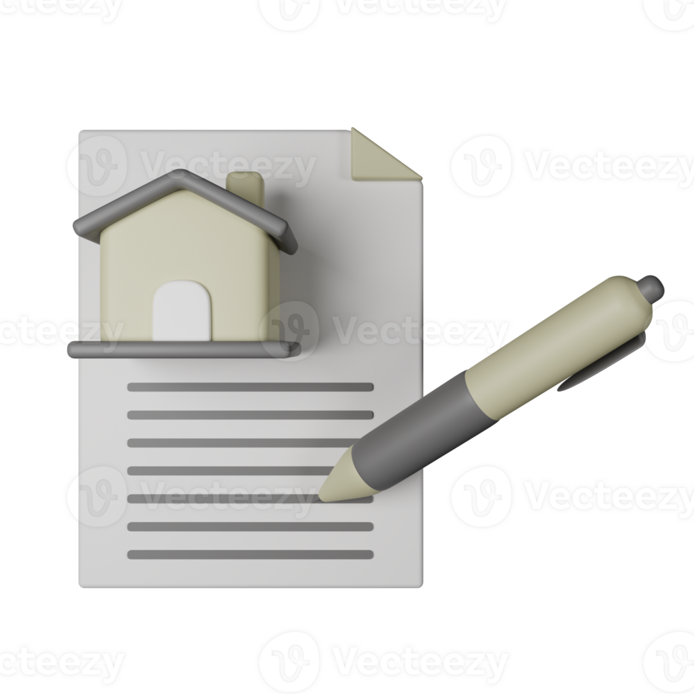 Contract 3D Icon Illustration png