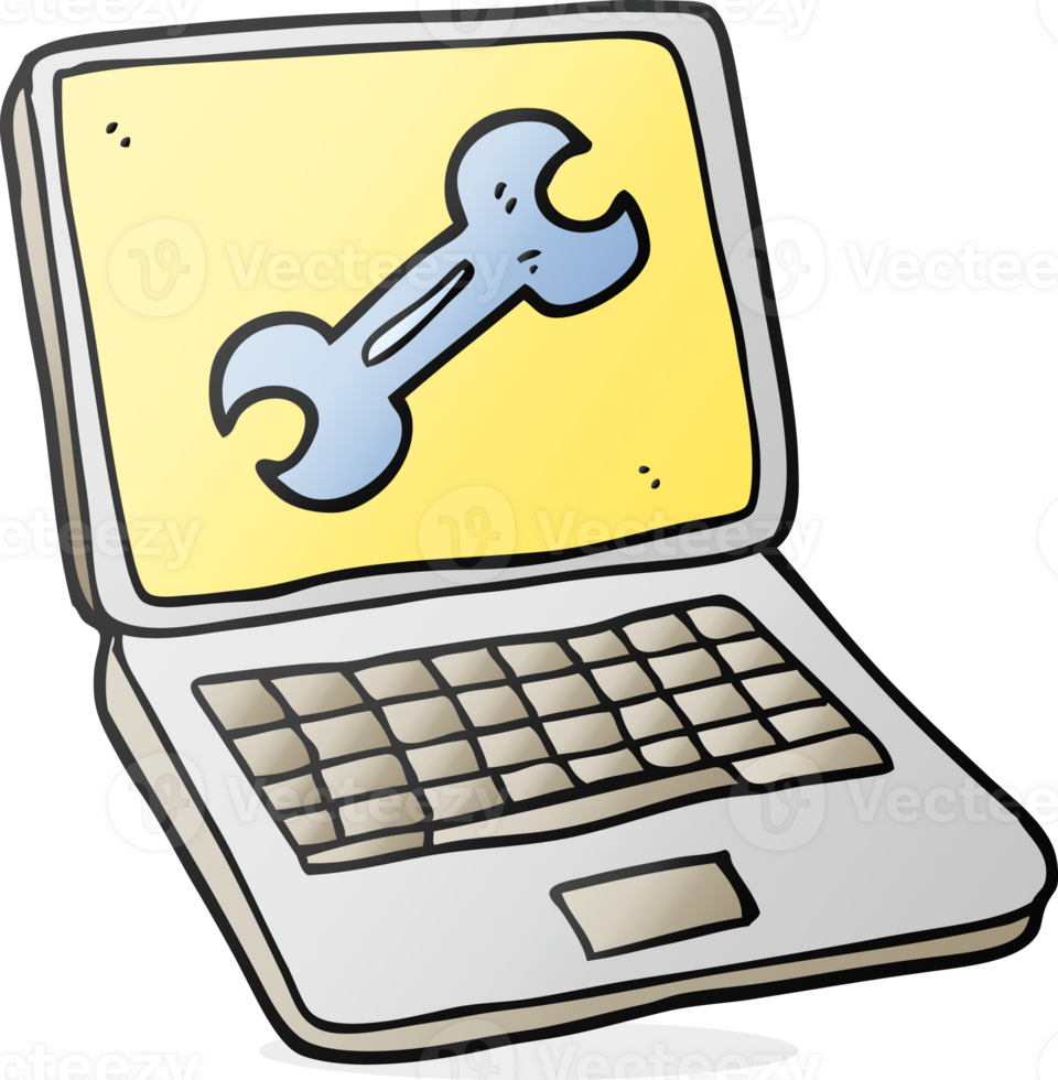 cartoon laptop computer with fix screen png