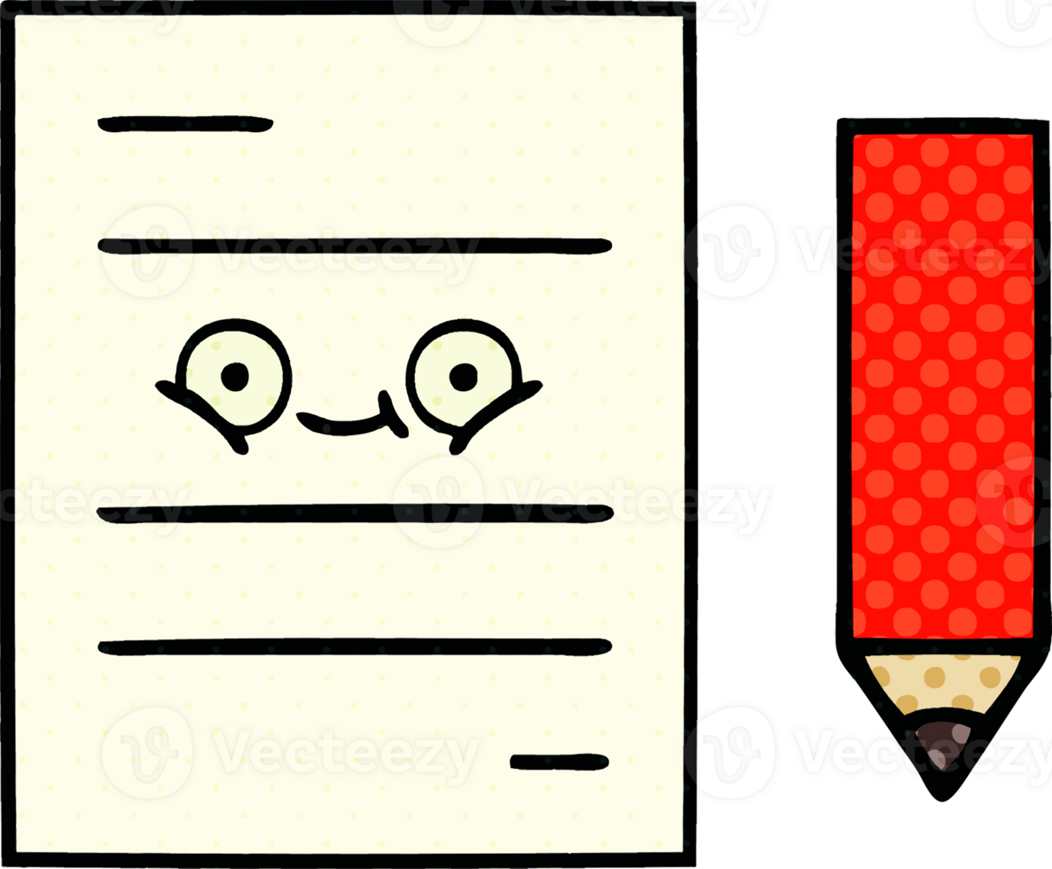 comic book style cartoon test paper png
