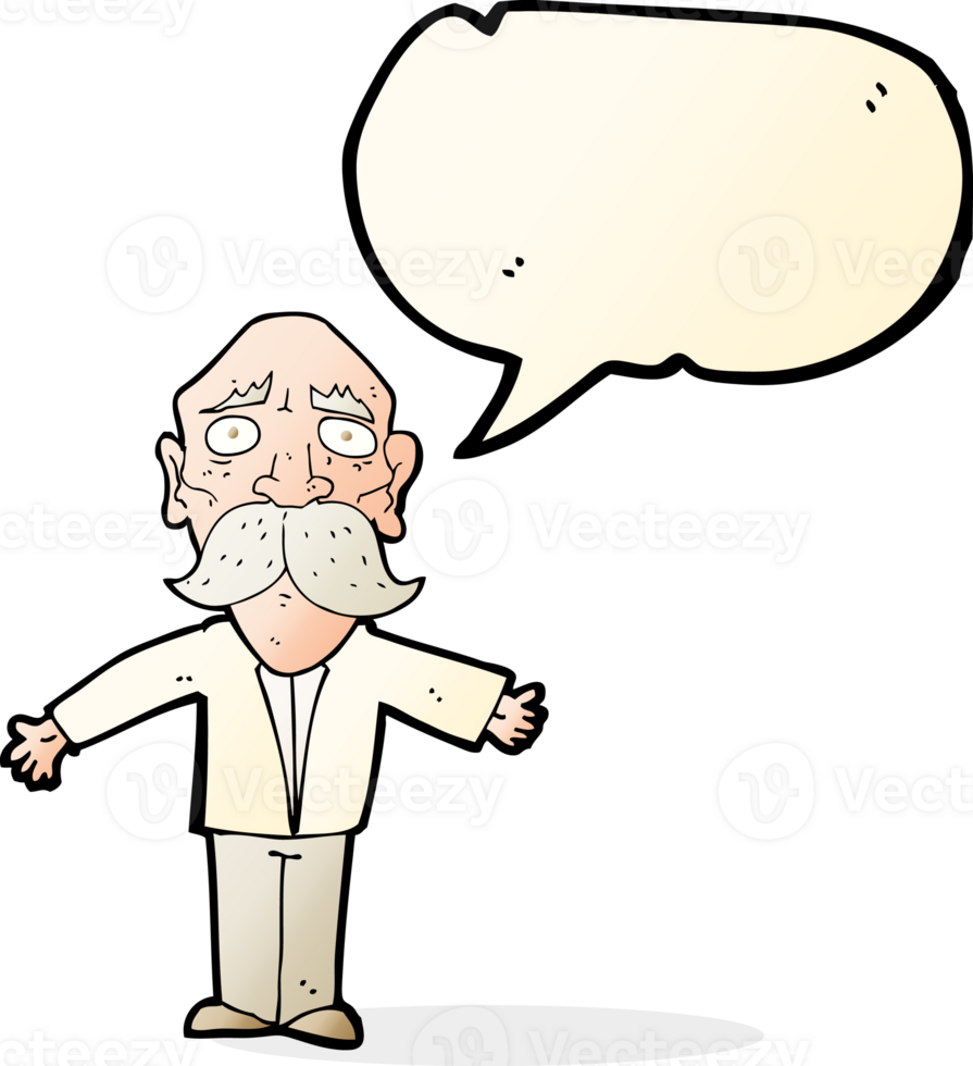 cartoon disappointed old man with speech bubble png