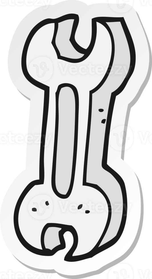 sticker of a cartoon spanner png