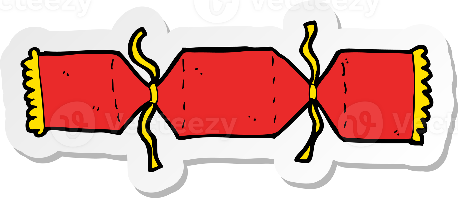 sticker of a cartoon christmas cracker png