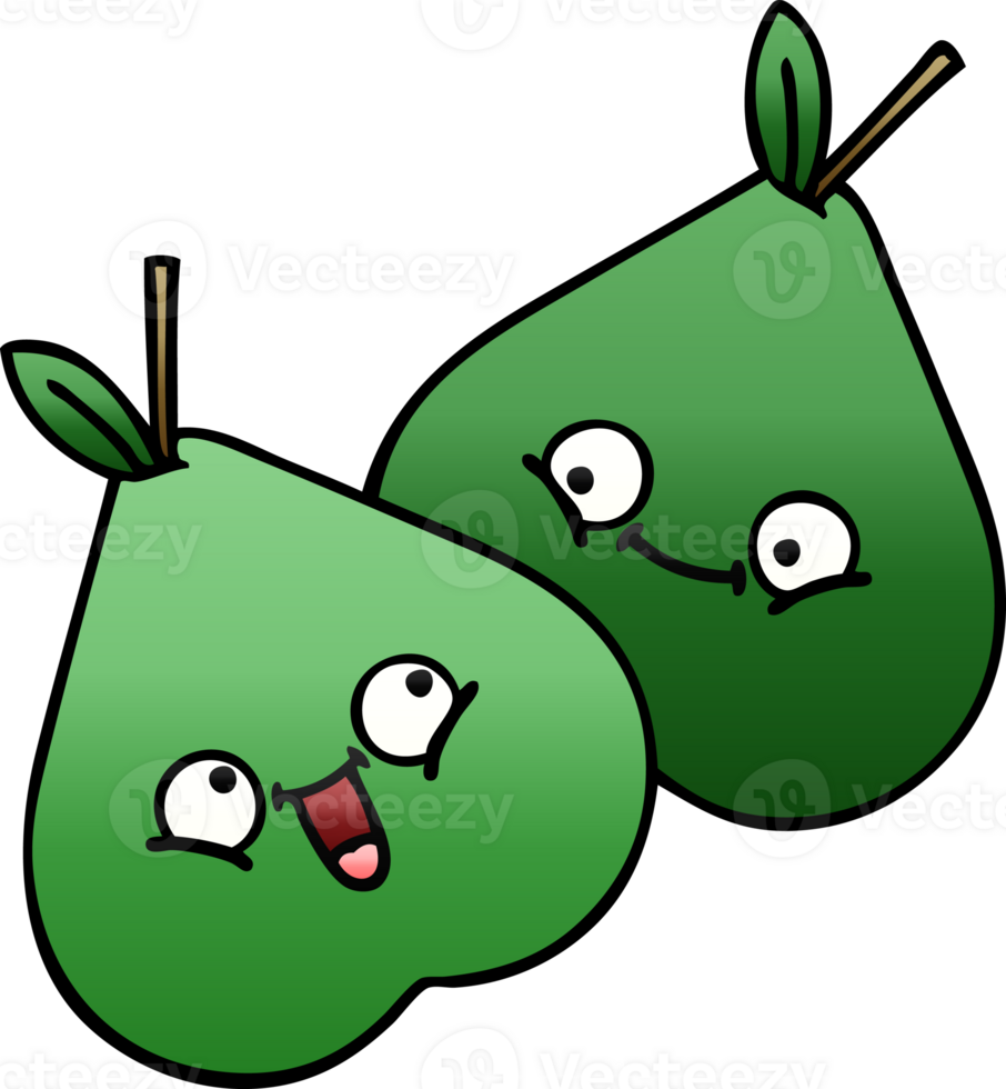 gradient shaded cartoon pears png