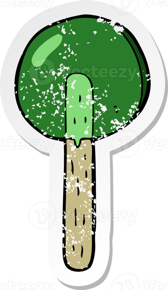 retro distressed sticker of a cartoon lollipop png