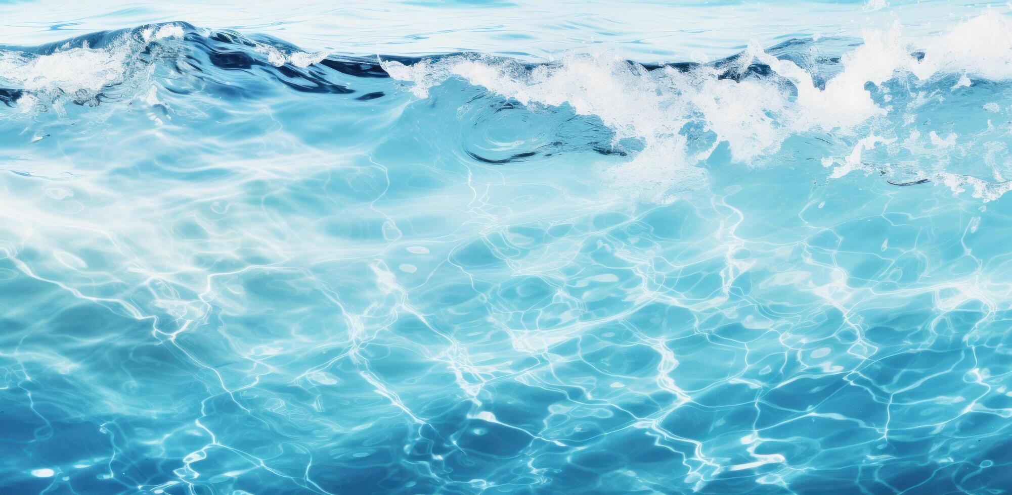 ai generado claro agua con azul olas en el agua foto