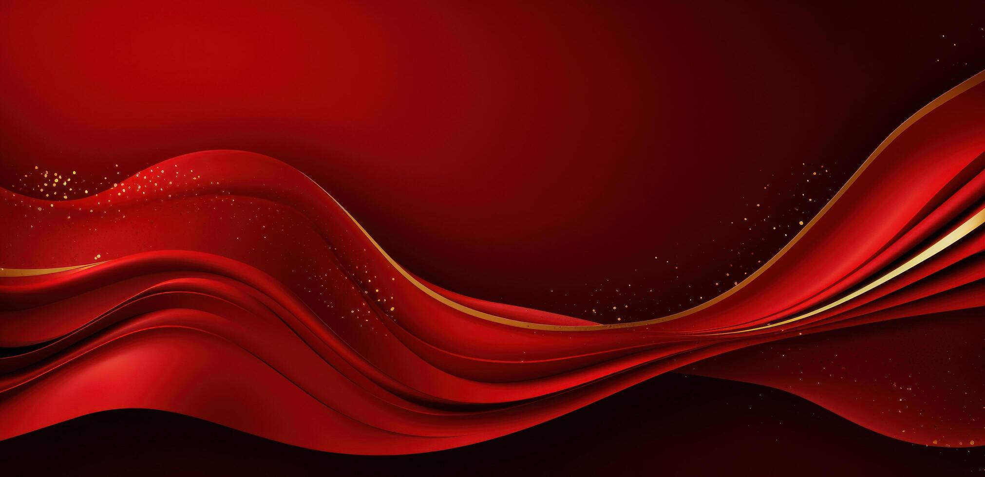 AI generated red background with gold decoration photo