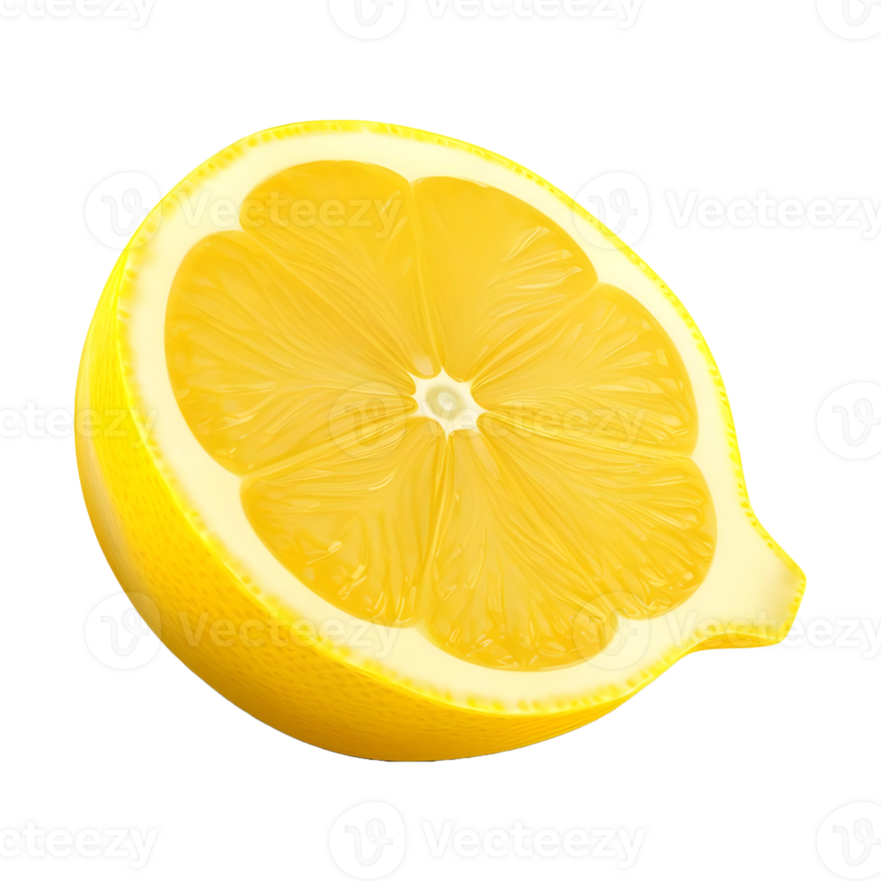AI generated 3D Rendering of a Yellow Lemon on Transparent Background - Ai Generated png