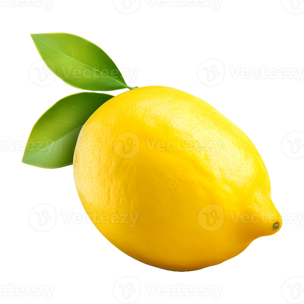 AI generated 3D Rendering of a Yellow Lemon on Transparent Background - Ai Generated png
