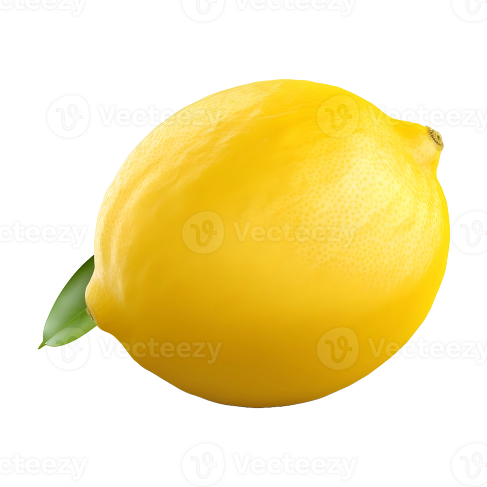 AI generated 3D Rendering of a Yellow Lemon on Transparent Background - Ai Generated png