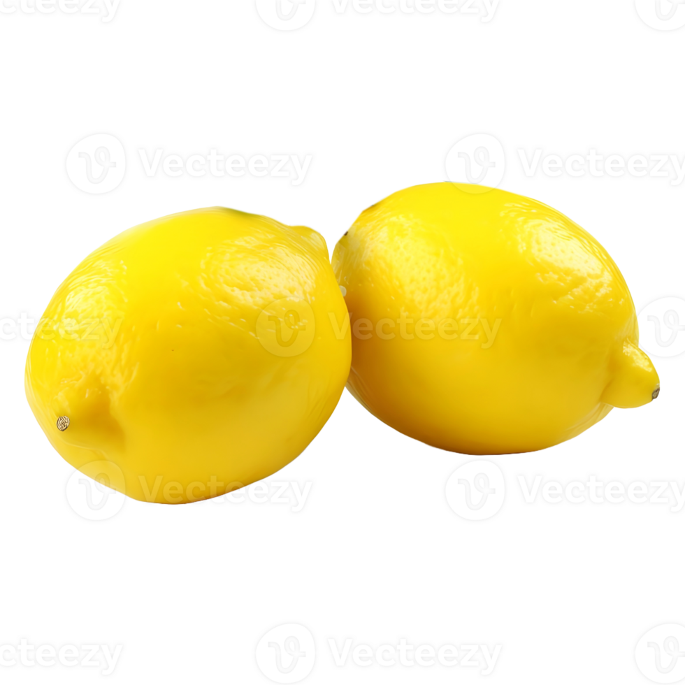 AI generated 3D Rendering of a Yellow Lemon on Transparent Background - Ai Generated png