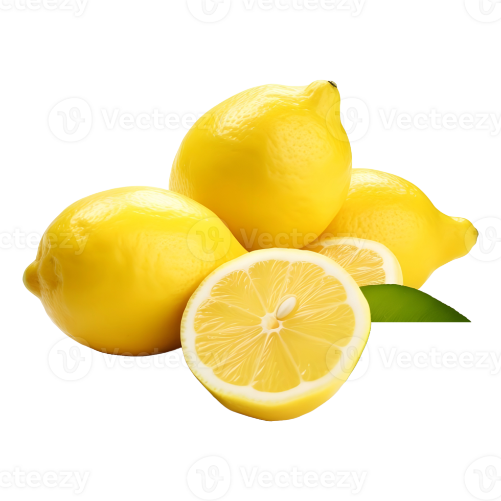 AI generated 3D Rendering of a Yellow Lemon on Transparent Background - Ai Generated png