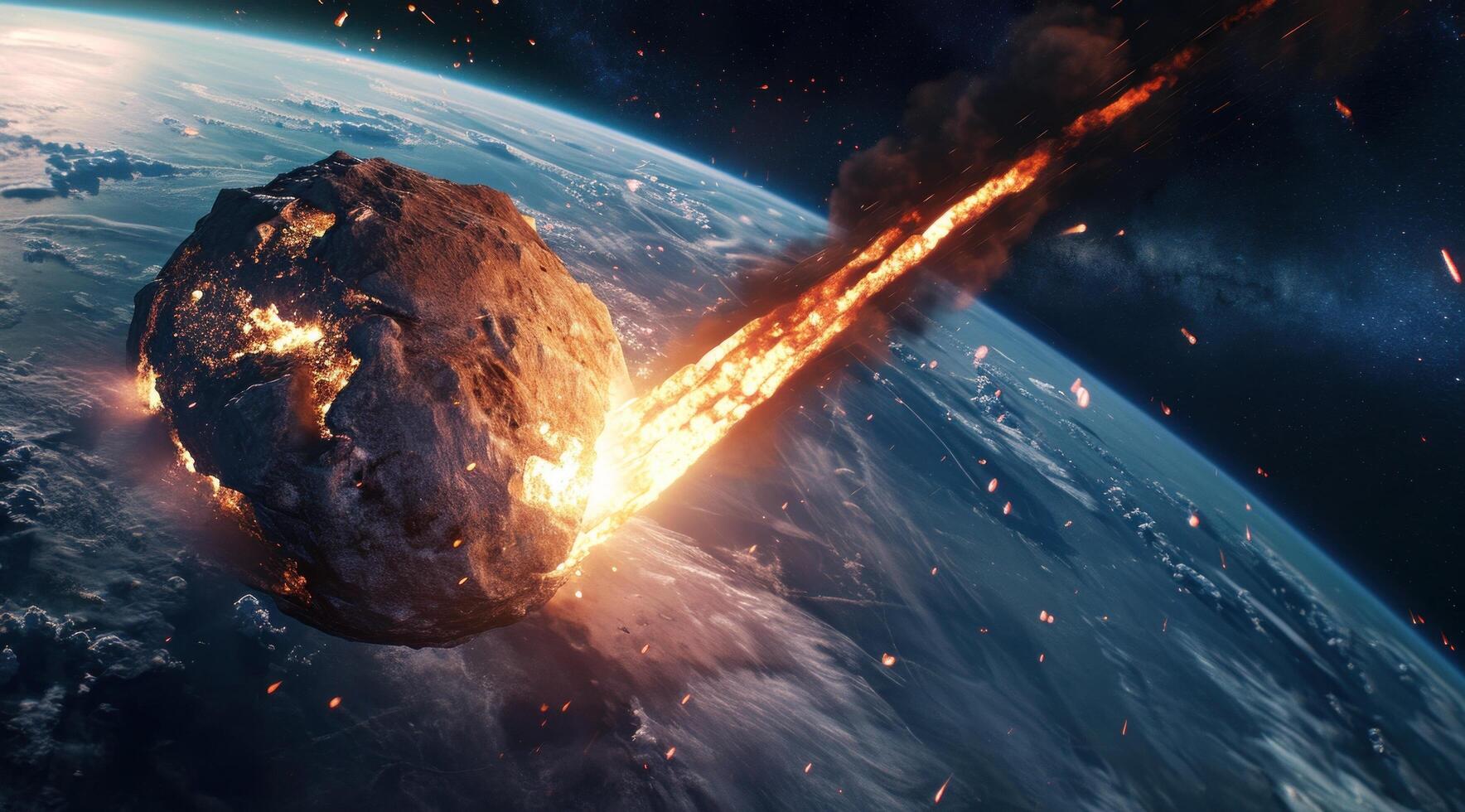 AI generated a big meteor is heading towards earth photo