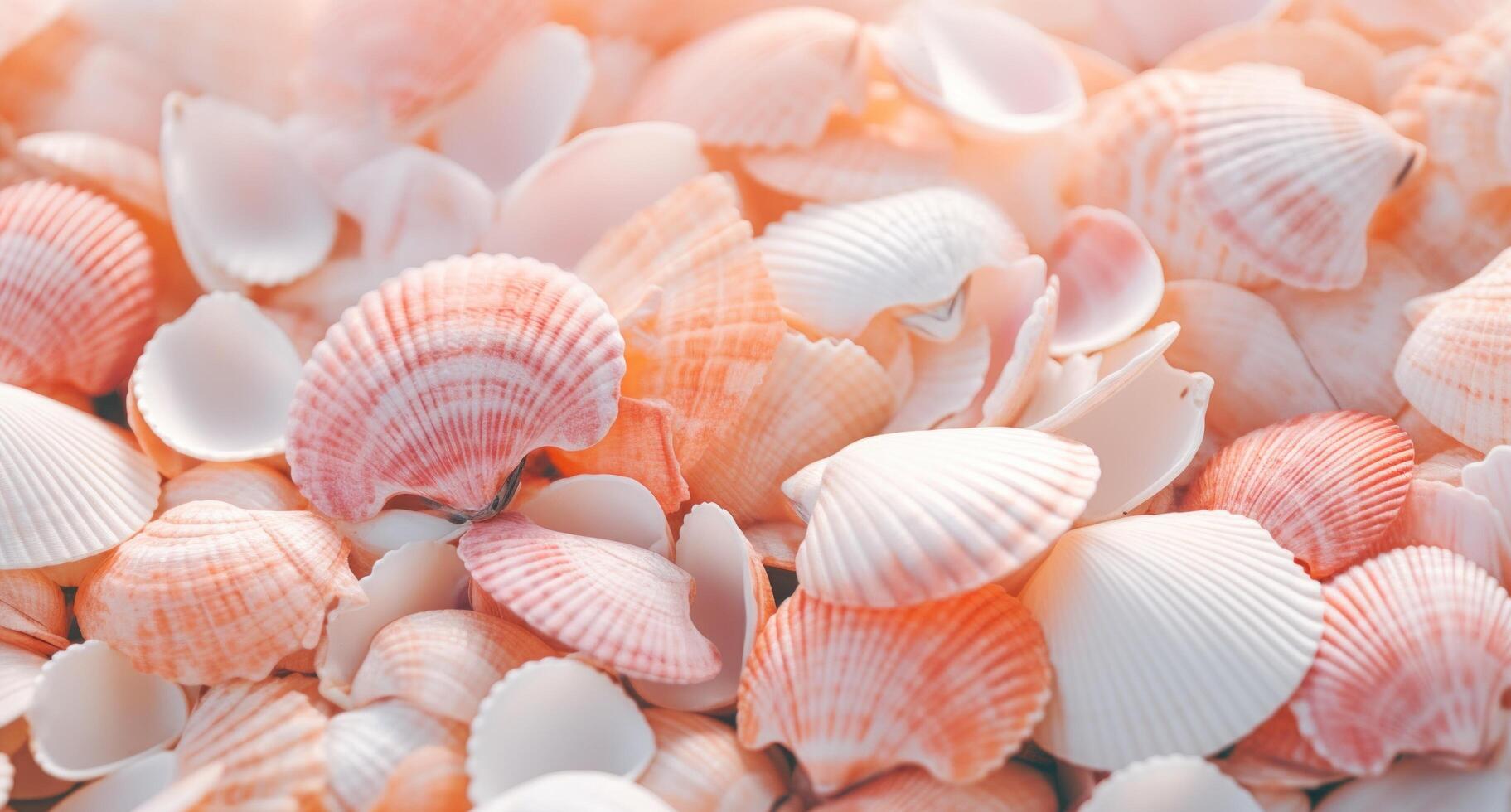 AI generated a close up of many shells on a background photo