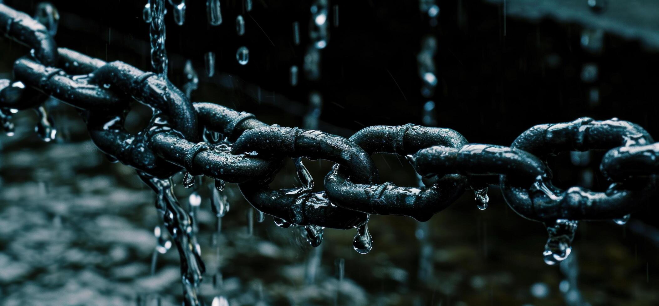 ai generado un cadena con gotas de agua viniendo apagado de eso foto