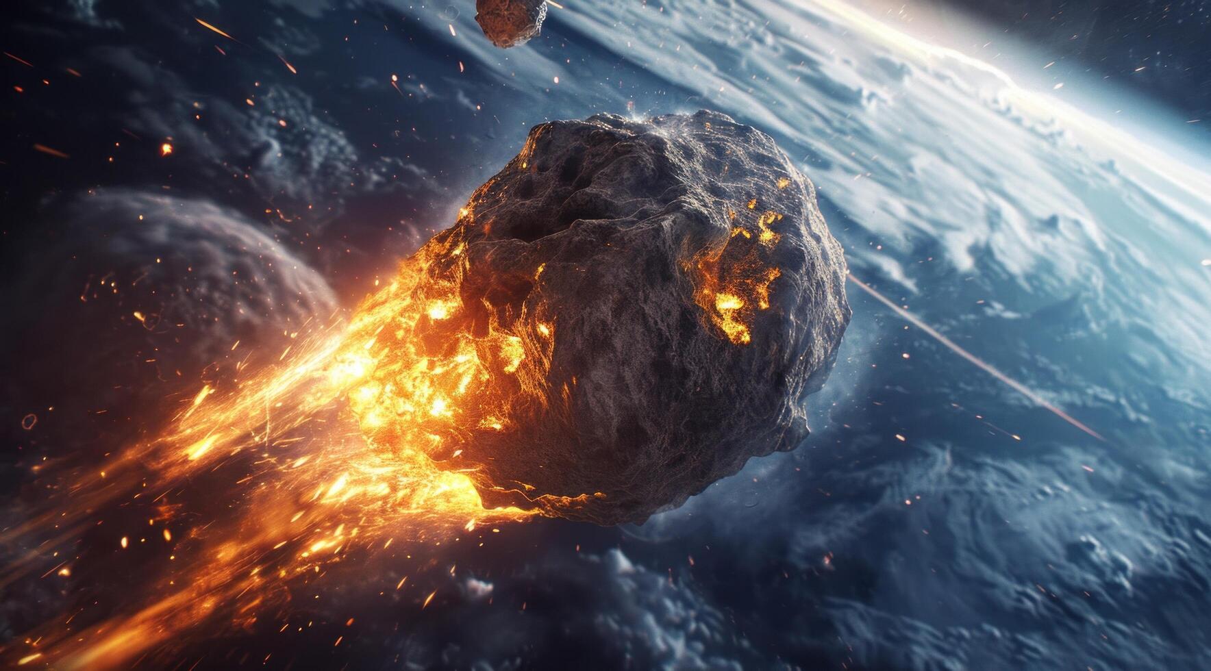 AI generated a big meteor is heading towards earth photo