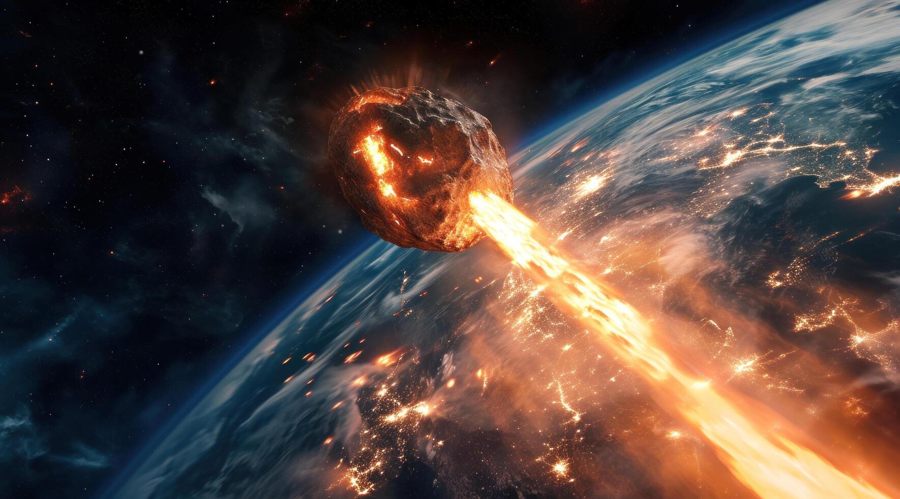 AI generated a big meteor is heading towards earth photo