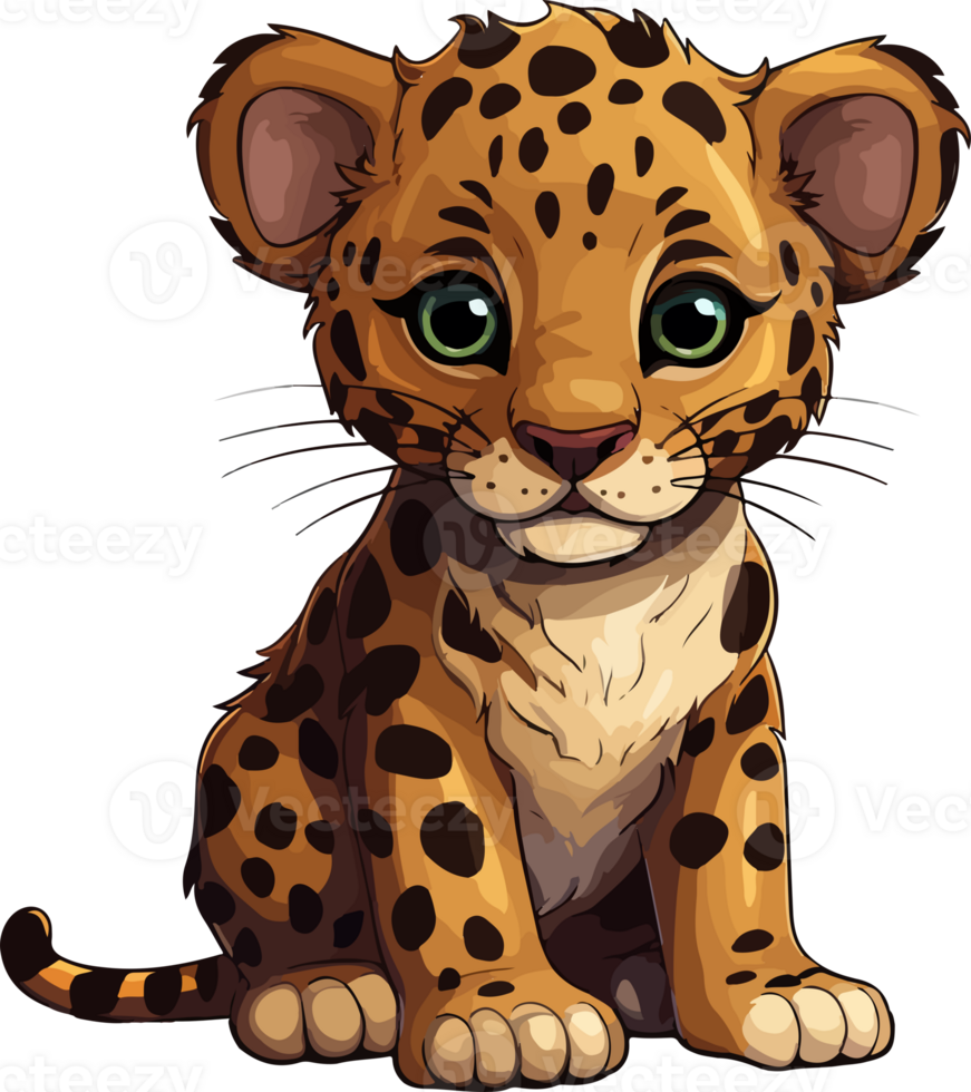 AI generated Cute jaguar in cartoon style png