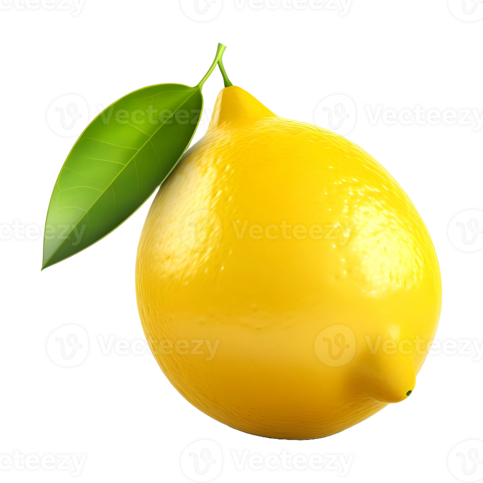 AI generated 3D Rendering of a Yellow Lemon on Transparent Background - Ai Generated png