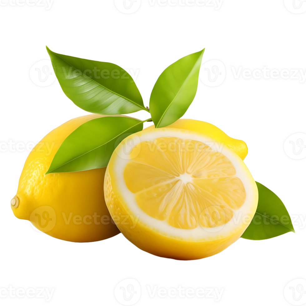 AI generated 3D Rendering of a Yellow Lemon on Transparent Background - Ai Generated png