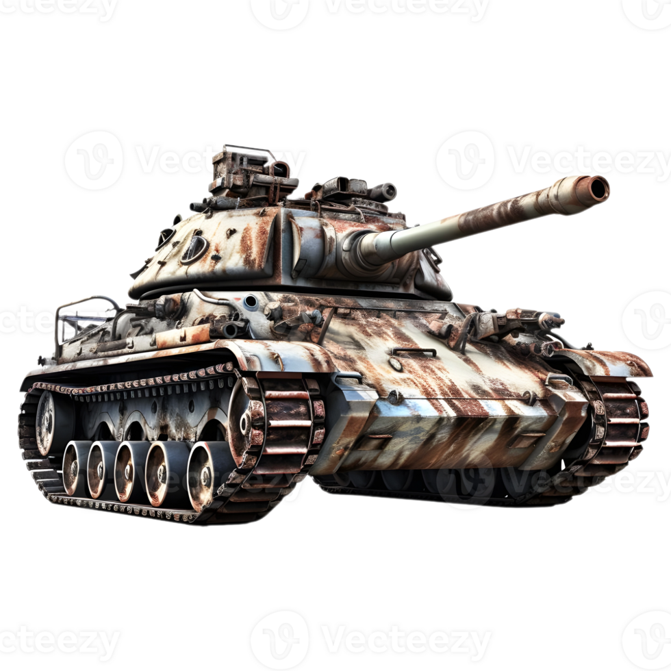 AI generated 3D Rendering of a War Tank on Transparent Background - Ai Generated png