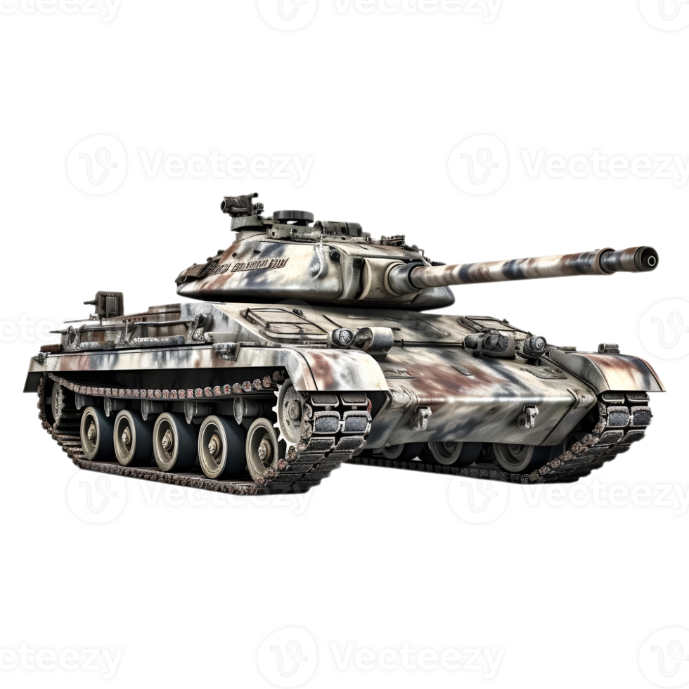 AI generated 3D Rendering of a War Tank on Transparent Background - Ai Generated png