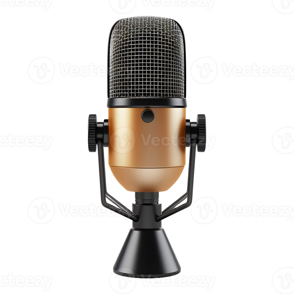AI generated 3D Rendering of a Studio Microphone on Transparent Background - Ai Generated png