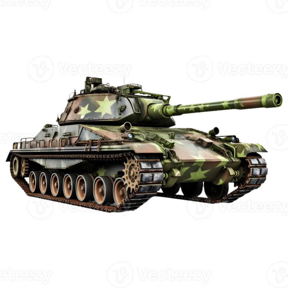 AI generated 3D Rendering of a War Tank on Transparent Background - Ai Generated png