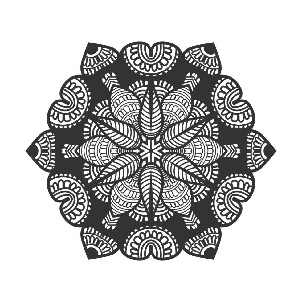 Vector luxury mandala template background and ornamental design for coloring page, greeting card, invitation, tattoo, floral mandala.