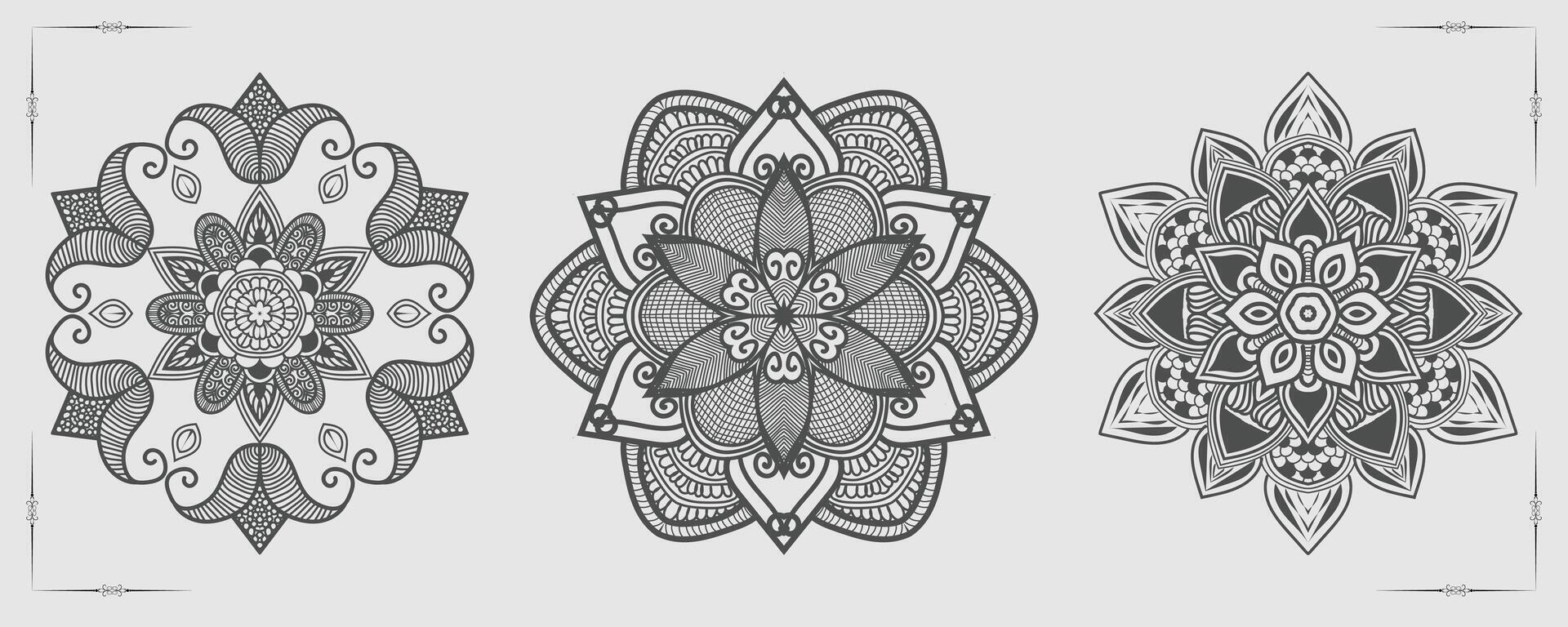 Vector luxury mandala template background and ornamental design for coloring page, greeting card, invitation, tattoo, floral mandala.