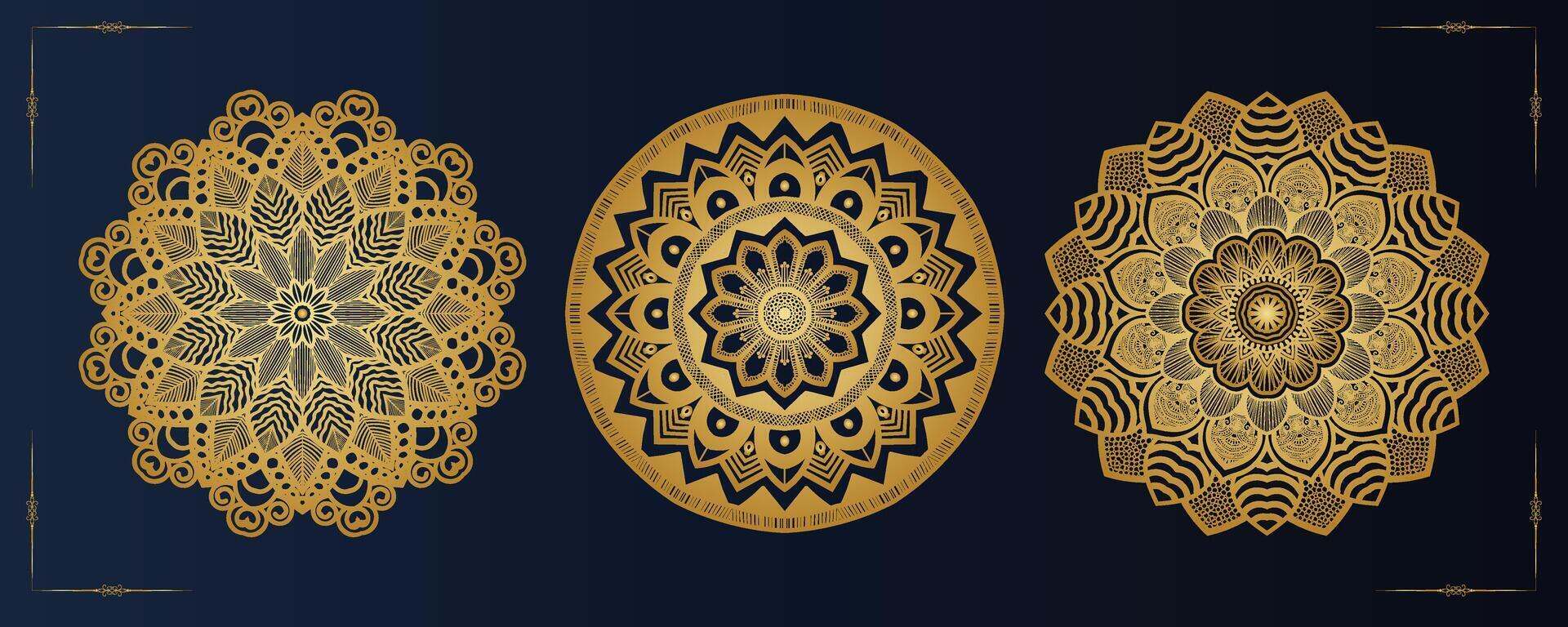 Vector luxury mandala template background and ornamental design for coloring page, greeting card, invitation, tattoo, floral mandala.